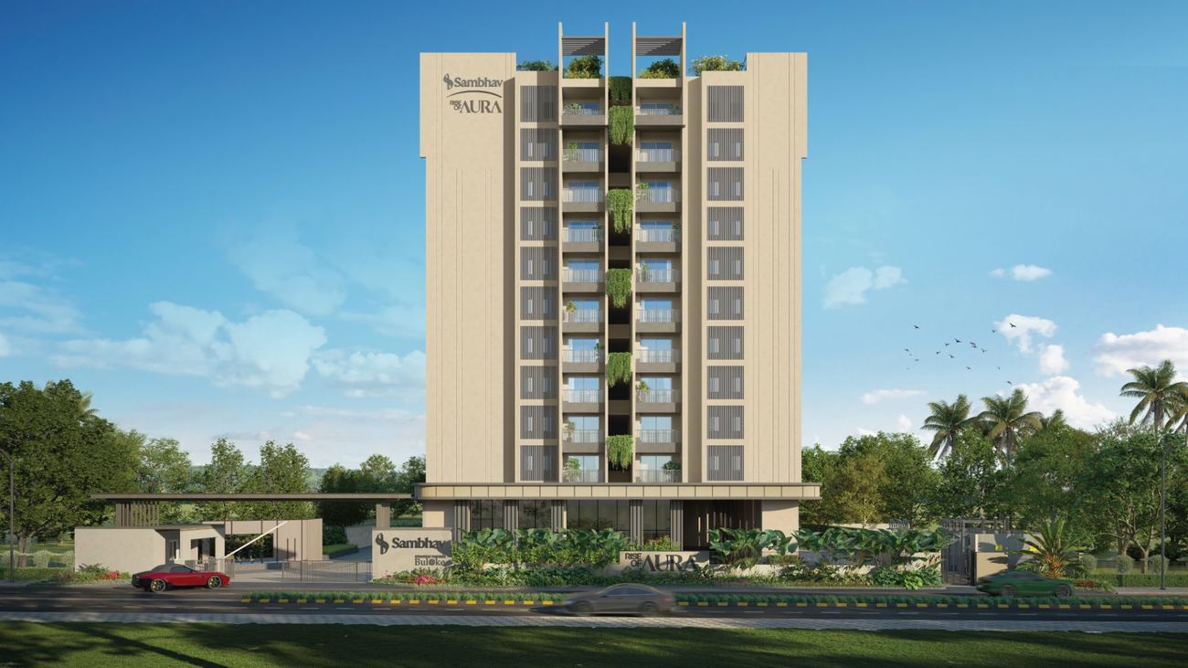 Sambhav Rise of Aura, front elevation